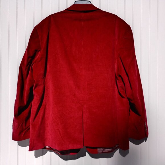 SADDLEBRED Jacket Mens 56R Sport Coat Red Corduroy 2 Button Christmas Blazer - Picture 5 of 16